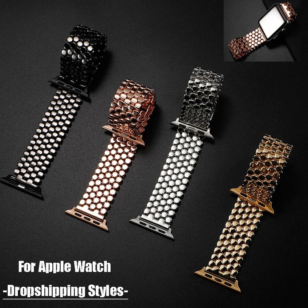 

Strap for Apple watch 5 band 44mm 40mm 42mm 38mm Stainless steel watchband Accessories bracelet for iwatch series 5 4 3 2 44 mm
