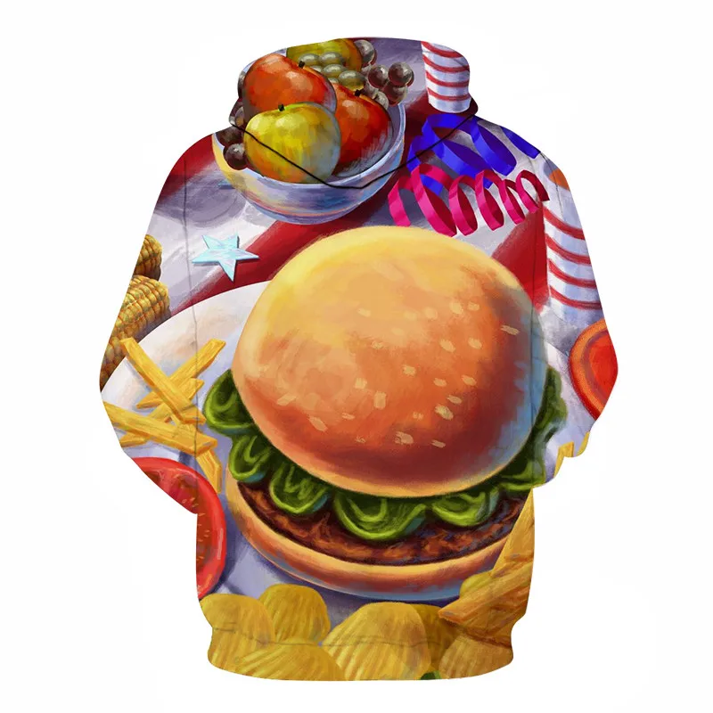 Мужская толстовка с 3D принтом poker /beer/Burger Повседневная Толстовка в стиле хип хоп 6XL