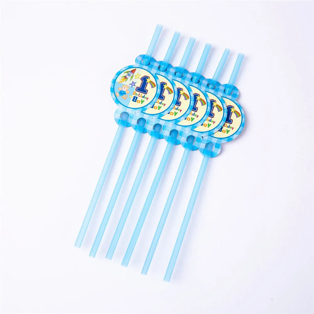 6 шт. одноразовые пластиковые соломинки для девочек и мальчиков вечерние первого