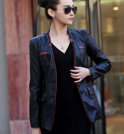 

Ladies Faux Leather Oversized Jacket Coat Women Black Leather Jackets 2021 Spring Autumn V Neck Pu Blazer Plus Size 4XL 5XL