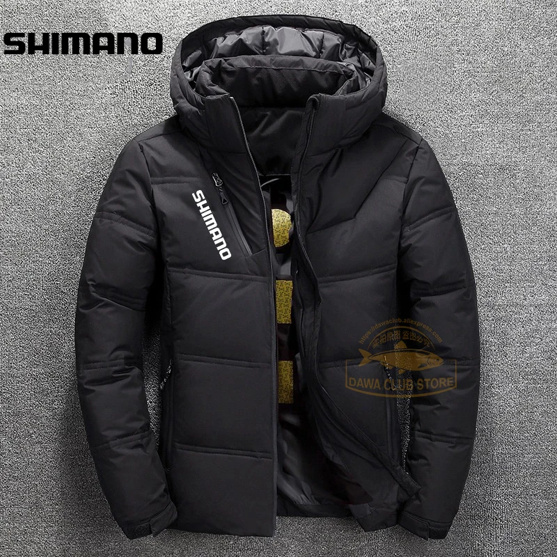 

2022 рыболовная куртка на белом утином пуху Shimano, теплая толстая пуховая куртка с капюшоном, теплая зимняя теплая одежда для рыбалки Daiwa