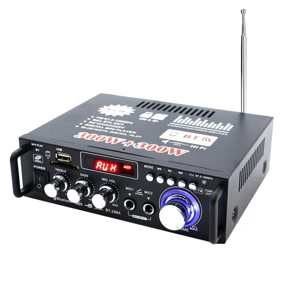 Новый Стильный Мини HiFi Цифровой Bluetooth аудио усилитель мощности S-D карта U диск MP3