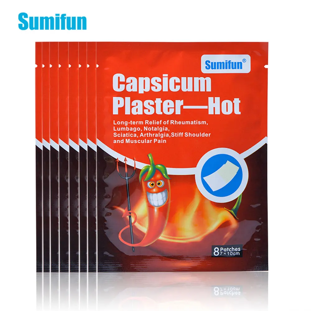 

Sumifun 8Pcs Hot Capsicum Plaster Pain Relief Medical Plaster Joint Muscle Artritis Pain Killer Patch Body Massage K02101