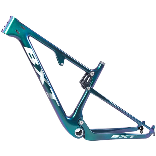 BXT новейший 29er UD Карбон MTB полная Подвеска по пересеченной местности без логотипа BSA Задний амортизатор 165*38 мм* 22 мм рама для горного велосипеда - Цвет: Chameleon green