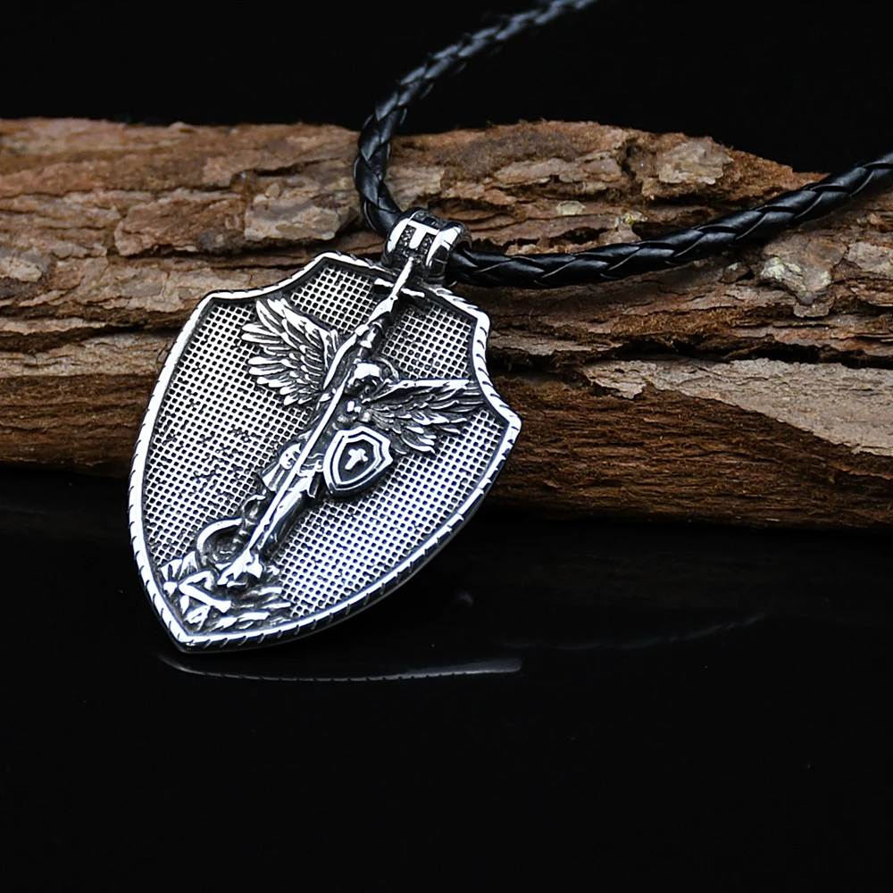 Угловой меч из нержавеющей стали св. Майкл арчанель крест щит молитвенная медаль