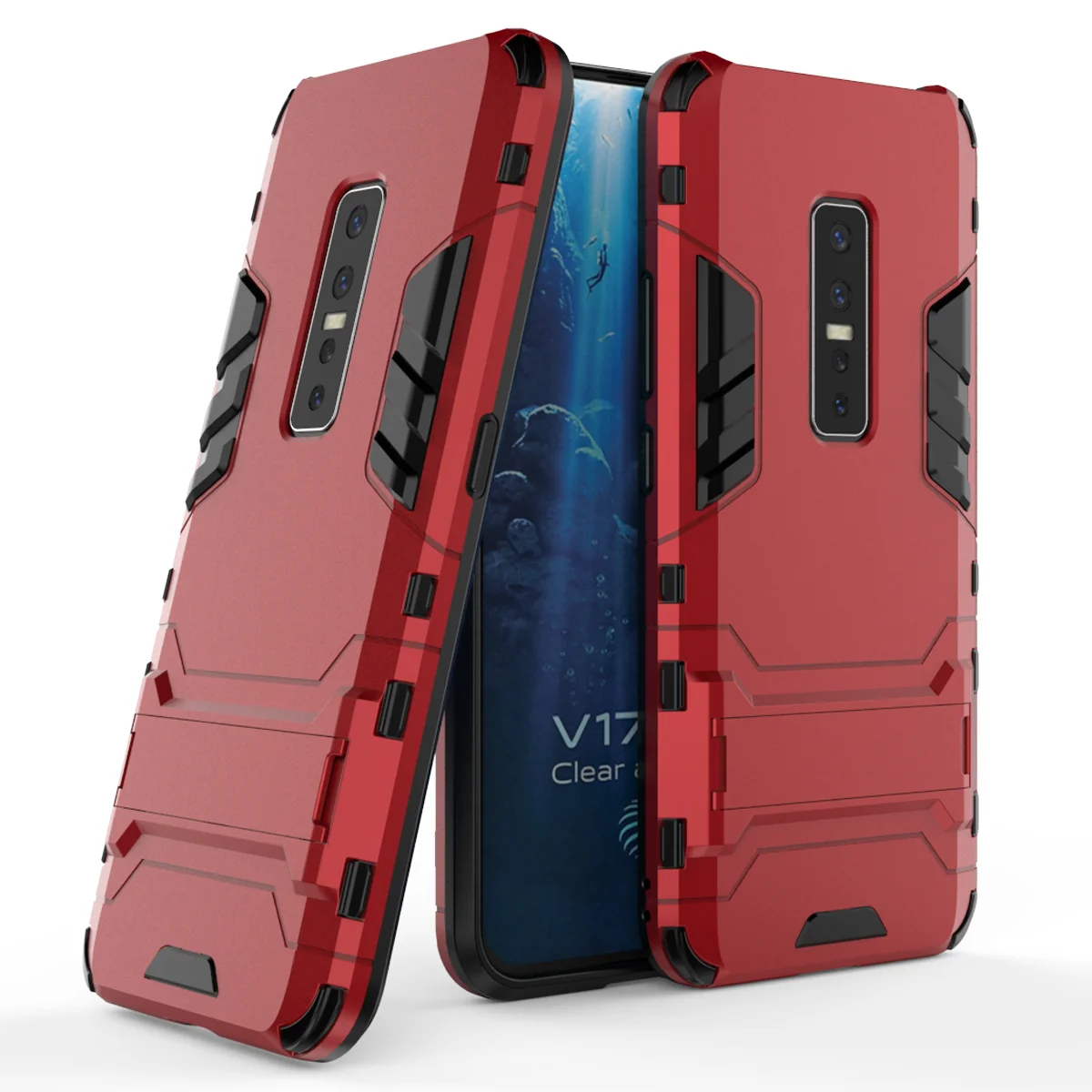 ДЛЯ Vivo V17 Pro Чехол 2 в 1 армированный противоударный жесткий силиконовый чехол