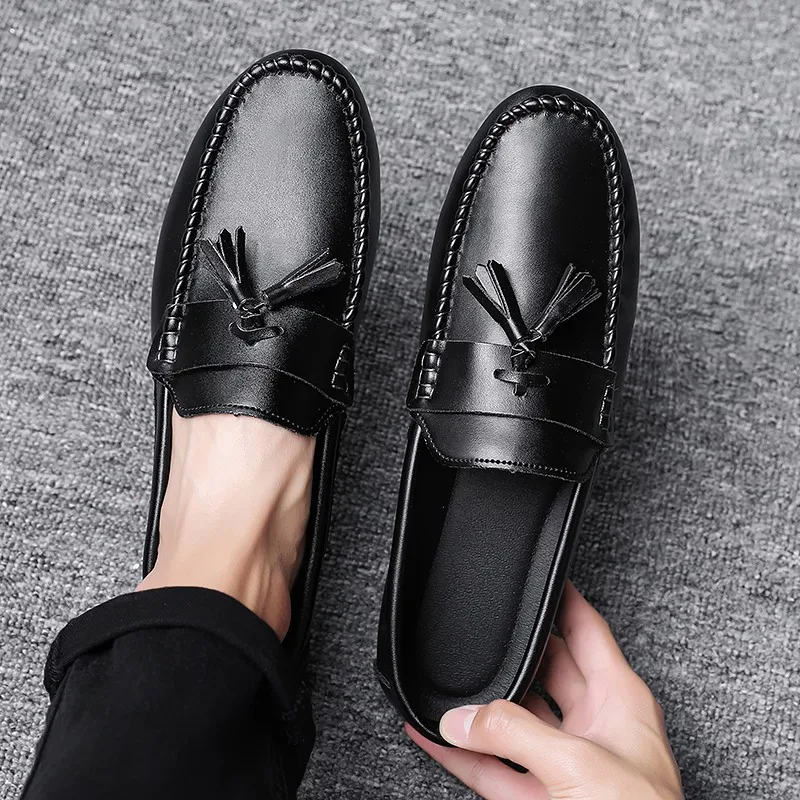 

Мужские лоферы, кожаная повседневная обувь, мужские классические туфли с кисточками, мужские мокасины, обувь на плоской подошве