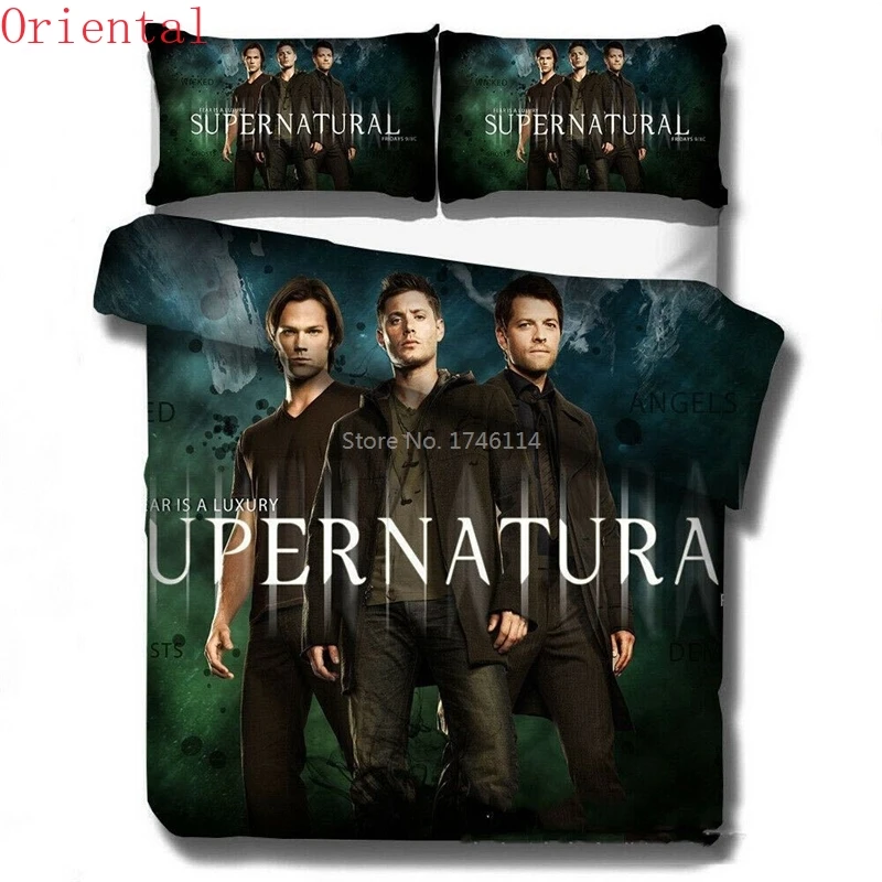 

Twin Full Queen King Size Bedding Set Supernatural TV Series 3D Duvet Cover Set Comforter Cover Pillowcase Bed Linens Bedclothes