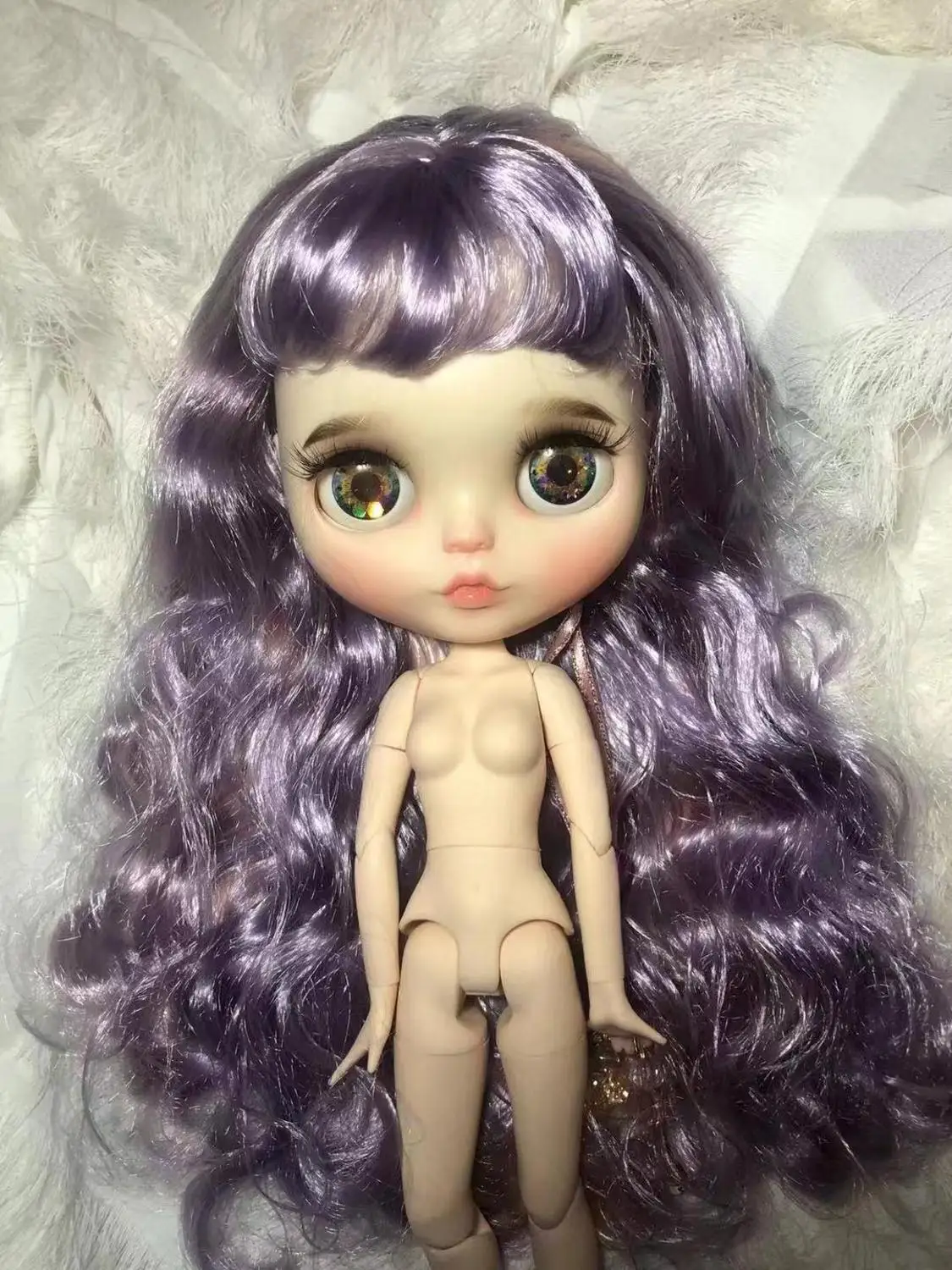 

Bangs curly hair purple pink change baby Excluding clothes.