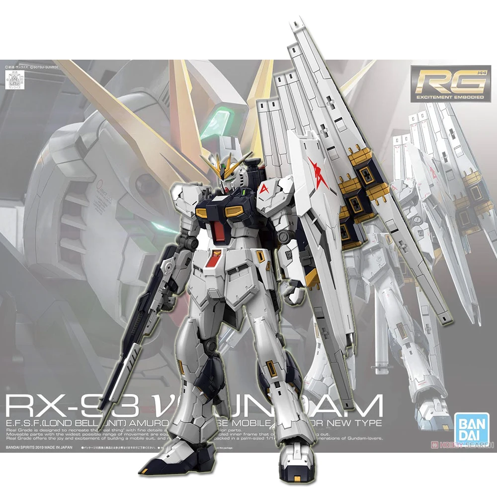 Оригинальная Bandai RG32 1/144 RX 93 NU V Amuro выделенная фигурка бульгундама в сборе игрушки