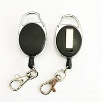 1pc staff work card clip badge reel name tag card accessiories retractable pull key ring chain with hook bus card sleeve clip