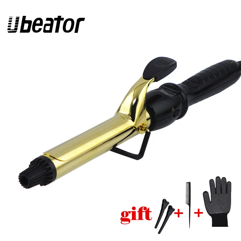 D2 щипцы для завивки волос новейший новый конус Золотая плита с керамическим