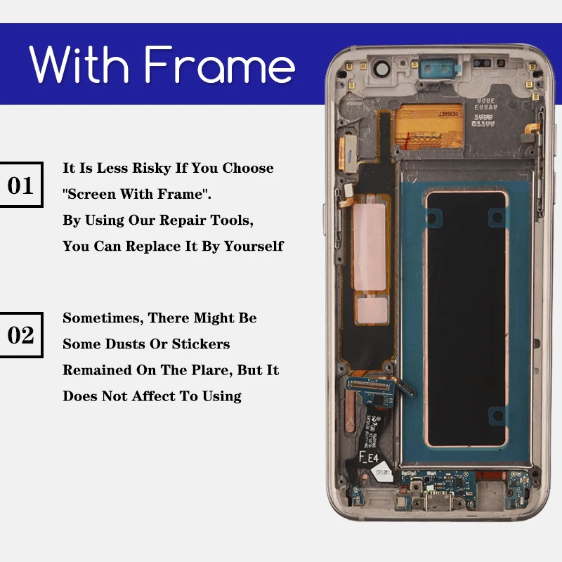 Pantalla SUPER AMOLED de 5,5 pulgadas con marco para SAMSUNG Galaxy S7 edge, reemplazo de quemadura en LCD para G935 y G935F, t&aacute;ctil, montaje de digitalizador-2