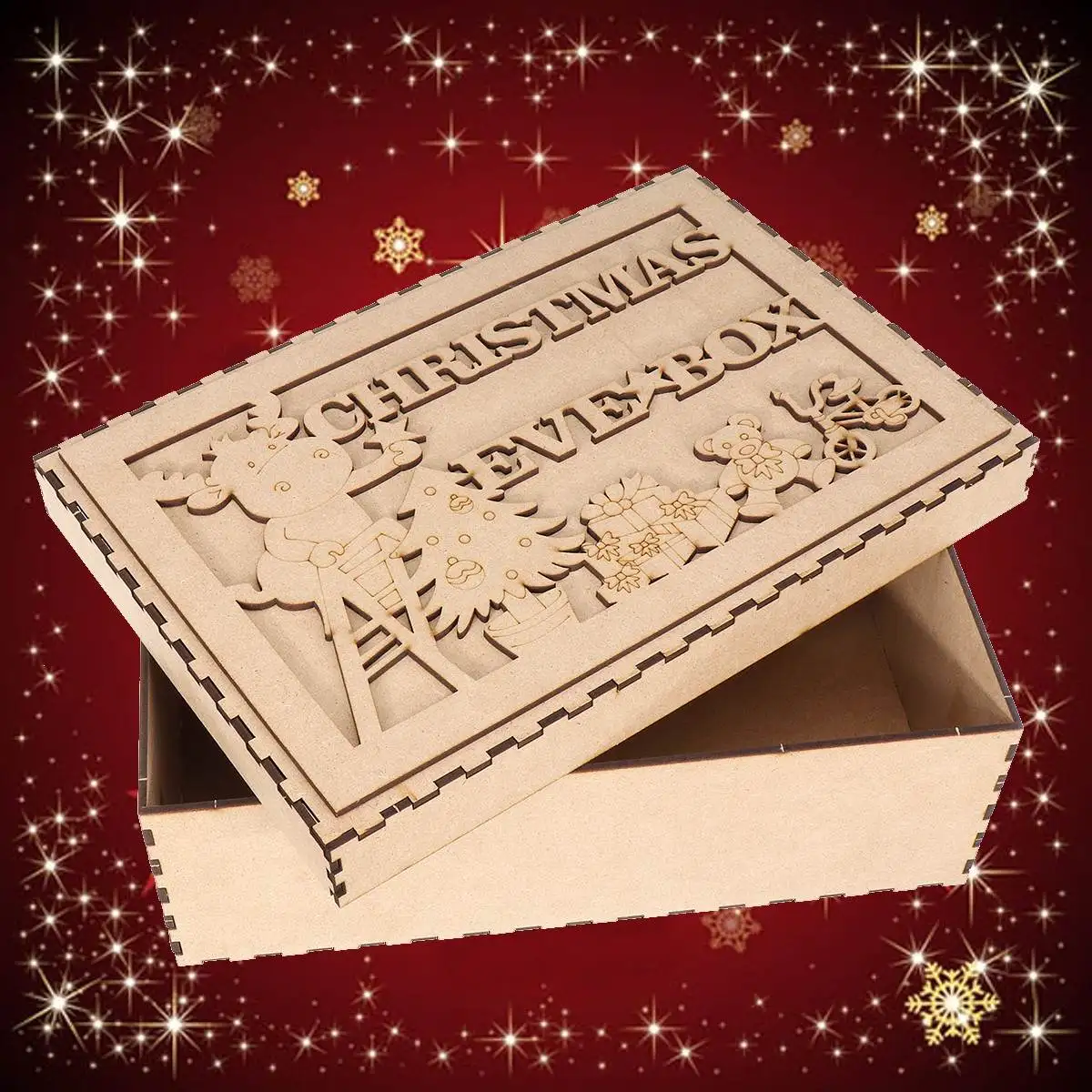 Подарочная коробка «сделай сам» на Рождество, праздник, яблоки, подарки, деревянный чехол, красивый Санта-Клаус, снежинка, память, лось, коробка для праздника и вечеринки