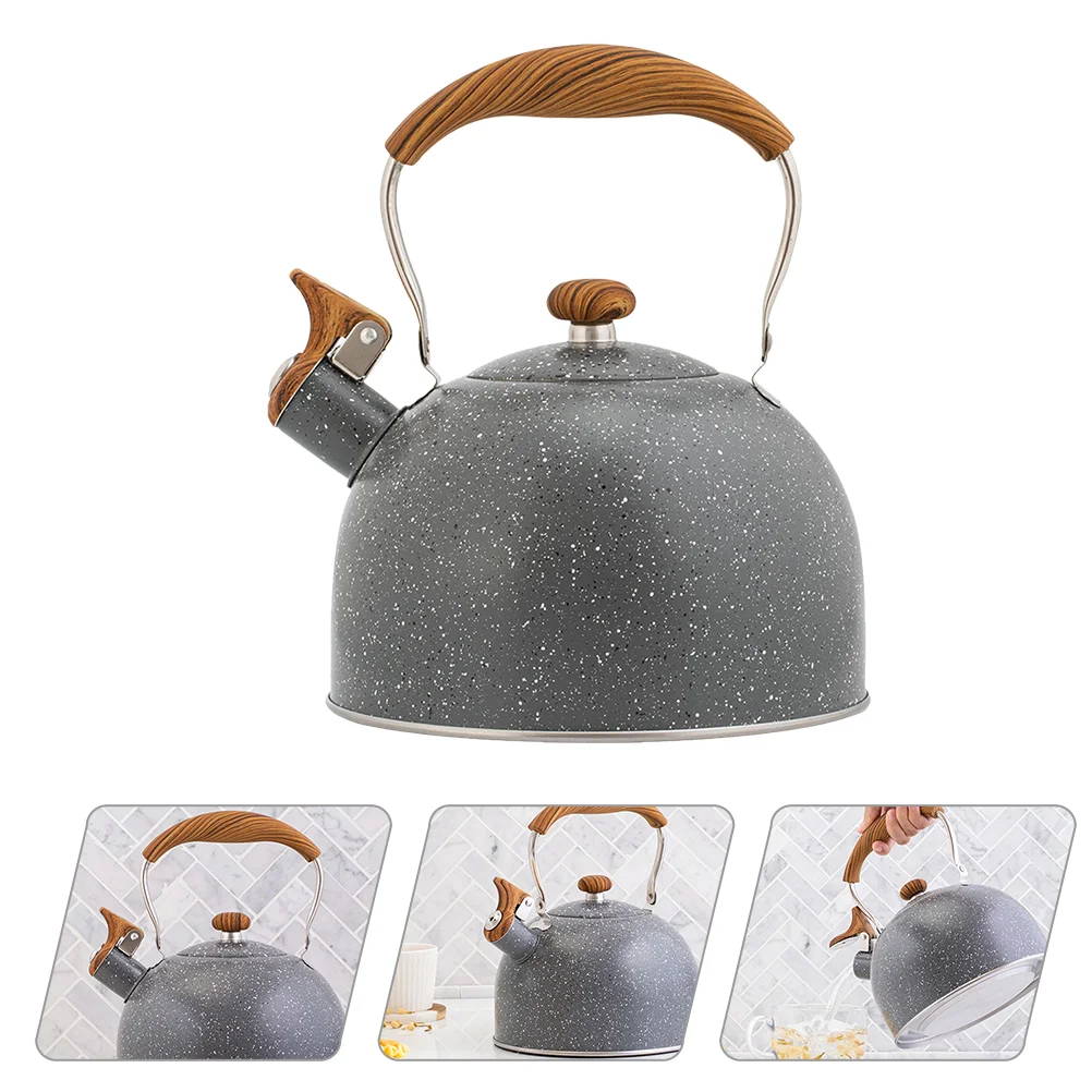 

Wooden Anti Heat Handle Household Whistling Stainless Steel Tea Kettle Tea Pot