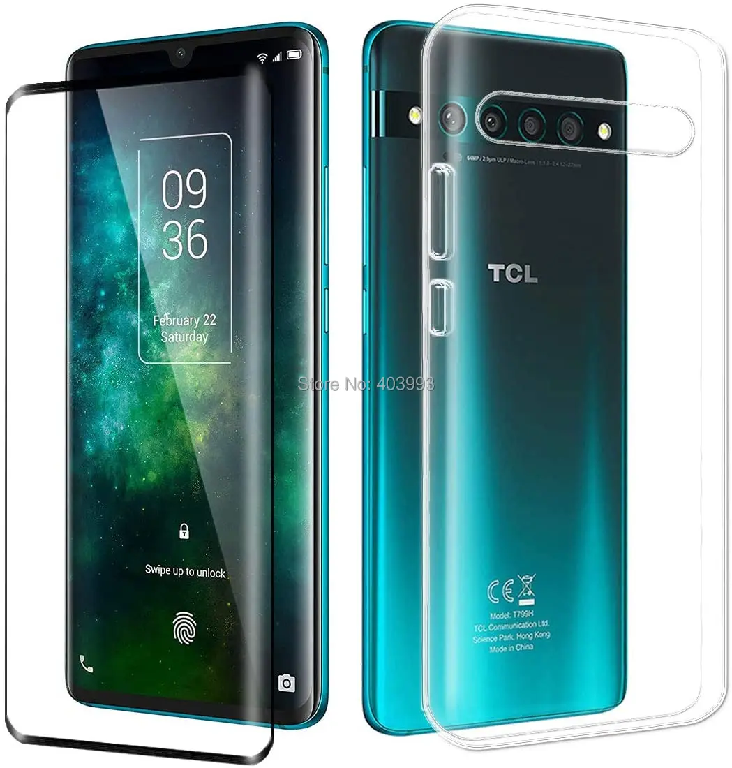 Для TCL 10 Plus Мягкий чехол для Pro закаленное стекло роскошный мягкий ТПУ