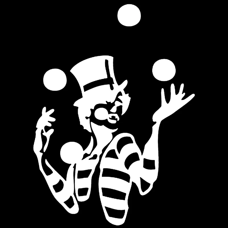 

16*11.7cm Clown Juggle Balls-Tribal Decal Vinyl Sticker Funny Car Window Bumper Novelty JDM Drift Vinyl Decal Sticker