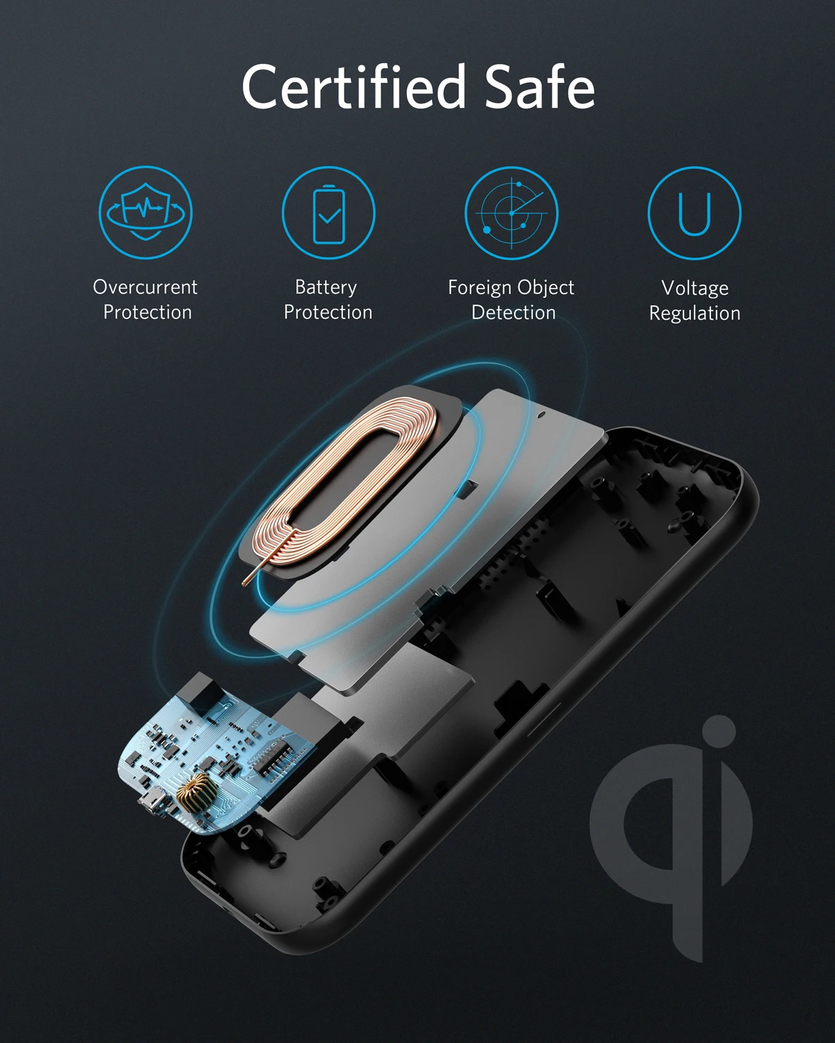 Беспроводное зарядное устройство Anker PowerWave Base Pad сертификация Qi 7 5 Вт для iPhone 11 10