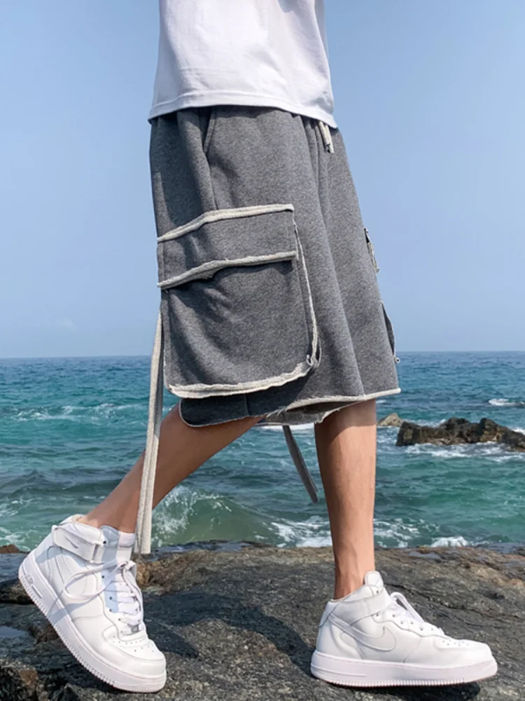 

2021 Men's Cargo Shorts Male Loose Short Cargo Pants Harajuku Shorts Men's Cotton Casual Shorts Streetwear