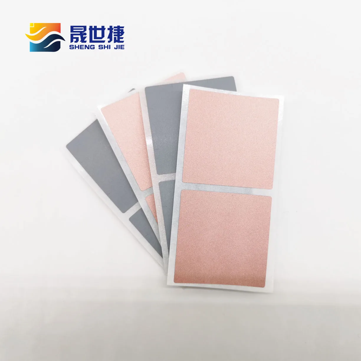 Shengshijie 40mm cuadrado 50 unids/pack cero etiqueta oro rosa Grey adhesivo pegatinas fiesta actividad pegatinas-2