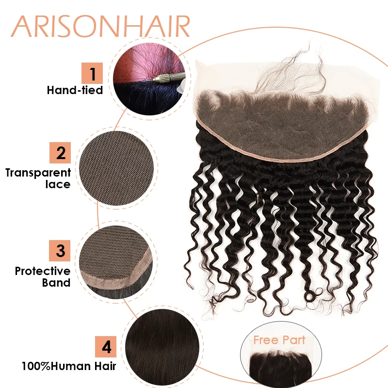Фото Волосы ArisonHair, 13x6, 13x4, кружево спереди, от уха до уха, фронтальные, предварительно выщипанные, бразильские, кудрявые, волнистые, 100% натуральные... №4