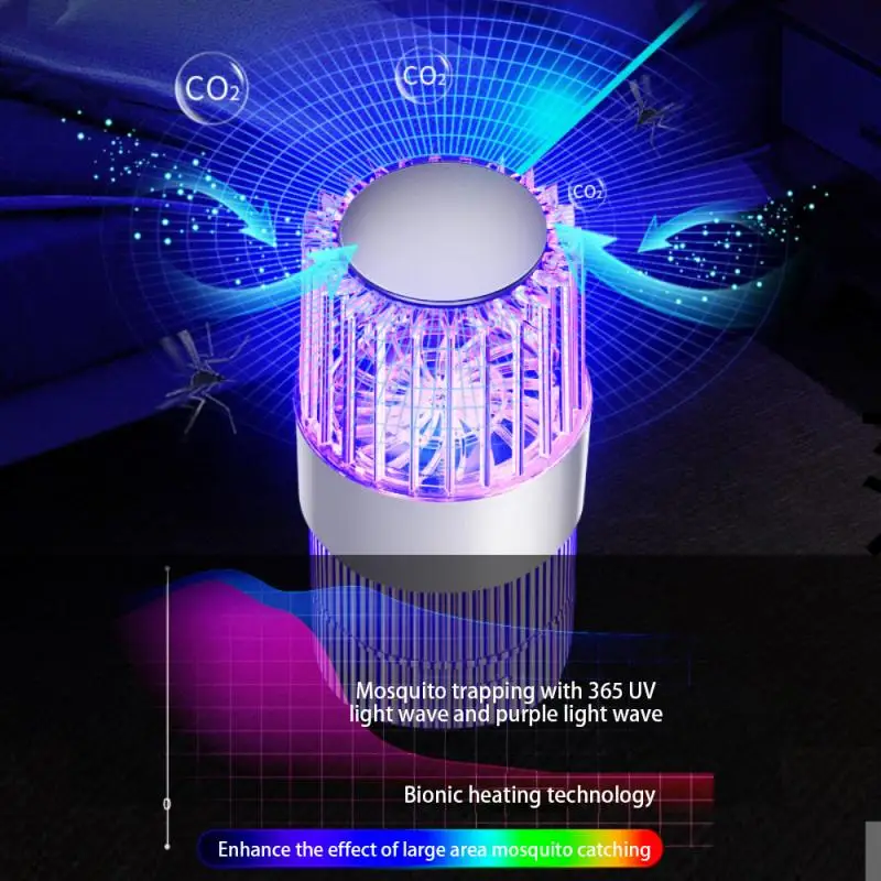 

NEW Crystal Mosquito Killer Mute Purple Light Induction Physical Suction Type Mosquito Trap Lamp Maternal And Infant Availabilit