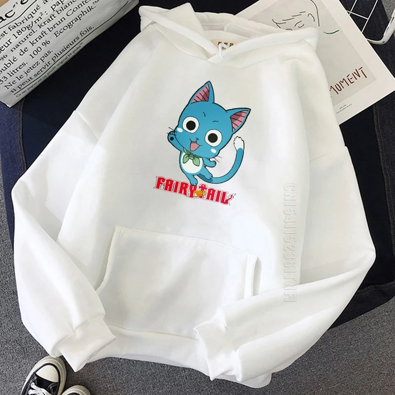 Happy Fairy Tail Print Hoodies Plus Basic For Men Leisure Female Solid Colour Daily Casual Streetwear Hip Hop