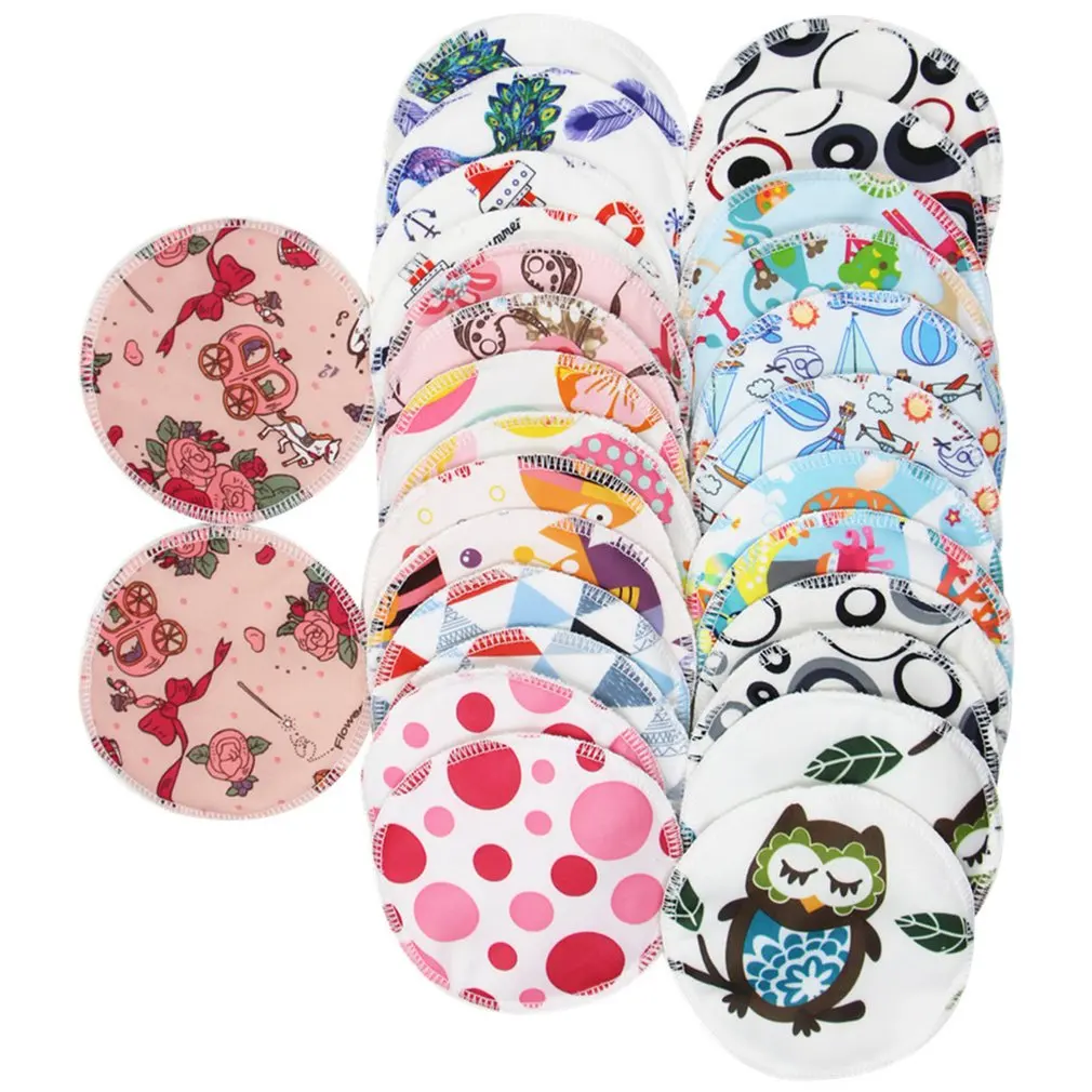 

2 Pcs Soft Washable And Reusable Anti-galactorrhea Breast Pad Three-layer Bamboo Cellulose Color Breast Pad Random Color
