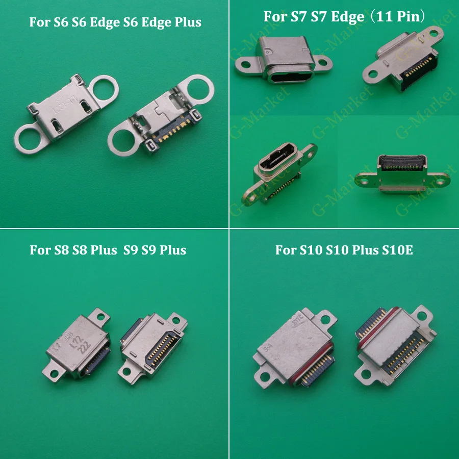 2 шт./лот зарядный порт для Samsung S6 edge Plus S7 S7edge S8 S8Plus S9 S9Plus S10 S10Plus S10E Micro USB