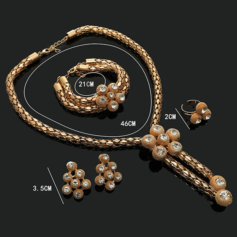 

Fani Nigerian Wedding woman accessories jewelry set Wholesale statement Bridal jewelry set Dubai Gold Colorful Jewelry Set Brand