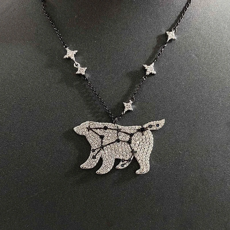 

S925 sterling silver summer new elephant necklace female personality fashion design star-shaped French clavicle chain party gift