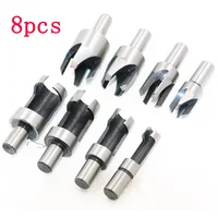 DHL 20Sets 8pcs Cork Cutter Wooden Stopper Woodworking Drill Cylinder Claw Dowel Bit 5/8" 1/2" 3/8" 1/4"
