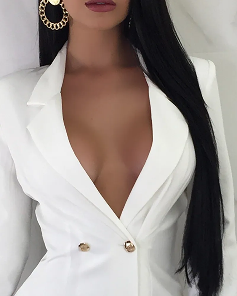 Женское блестящее двубортное платье блейзер с бахромой|Женские платья| |