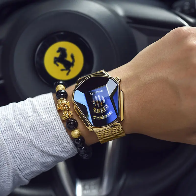 

Luxury Fashion Trend Sports Men's Watch Casual Steel Band Black Technology Watch Milano Waterproof Quartz Watches