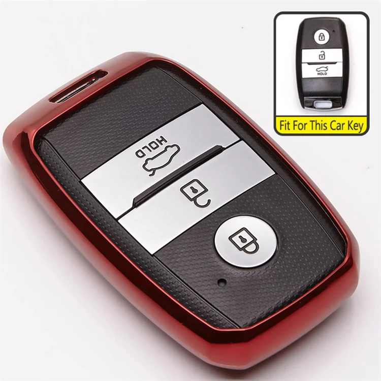 Red Мягкий ТПУ чехол для ключей для Kia Rio 2 3 4 K2 X Line Sportage 4 Cerato Ceed Optima Forte аксессуары для защиты ключей - Название цвета: Red