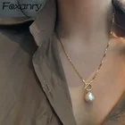 Ожерелье Foxanry 925 для женщин, летнее Новое модное элегантное очаровательное жемчужное ожерелье с подвеской, ювелирные изделия для вечеринки, подарки для любимых, оптовая продажа