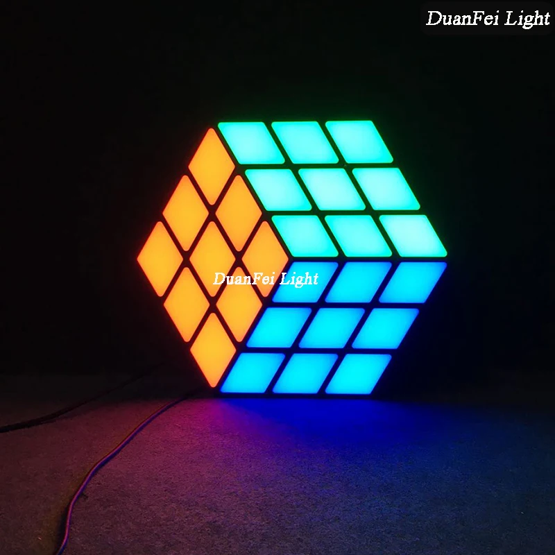 3 шт волшебный Креативный светодиодный настенный светильник 3D cube rgb color |