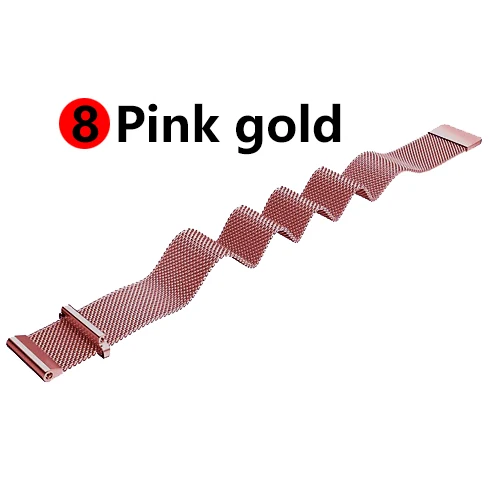 8 Pink gold 22 мм ремешок для часов samsung galaxy watch 46 мм 42 мм active 2 gear S3 Frontier ремешок Milanese Amazfit bip huawei watch GT ремешок 20 - Цвет ремешка: 8 Pink gold