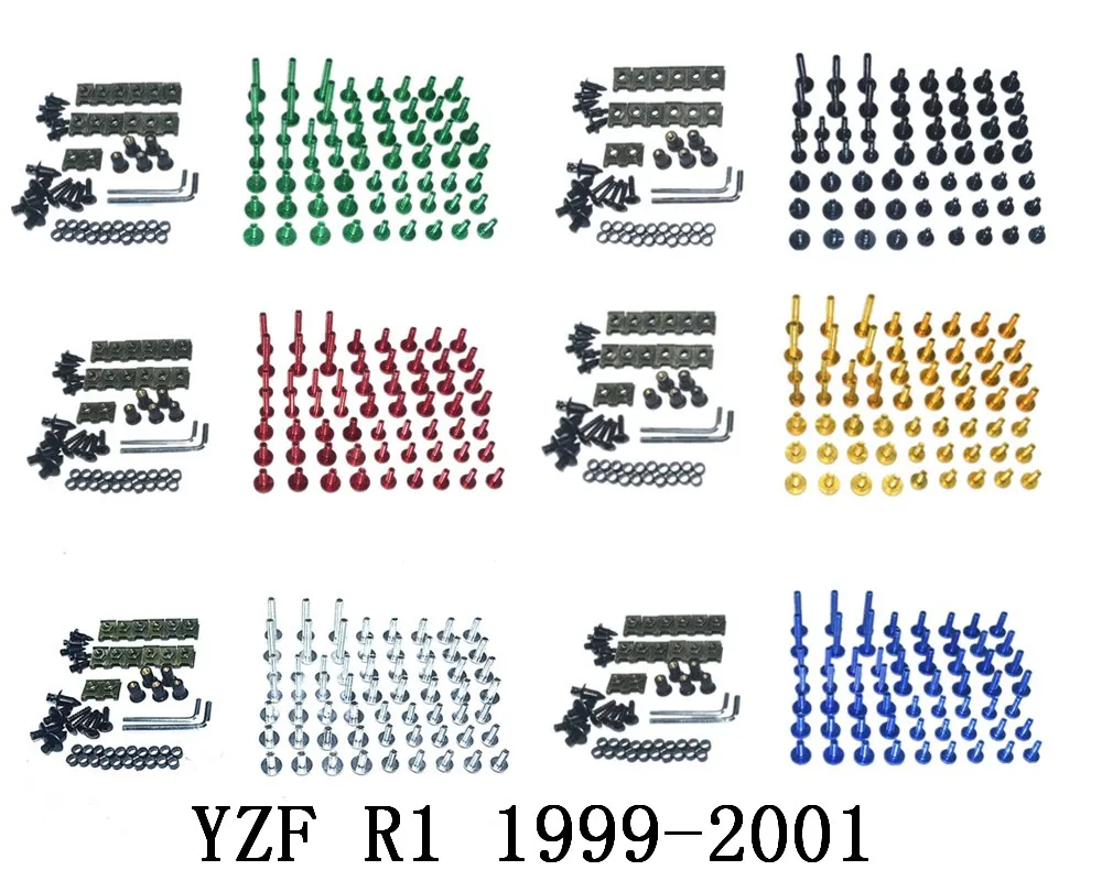 Мотоцикл Полный Обтекатель Болты комплект кузов Шурупы Для YAMAHA YZF R1 1999-2001 |