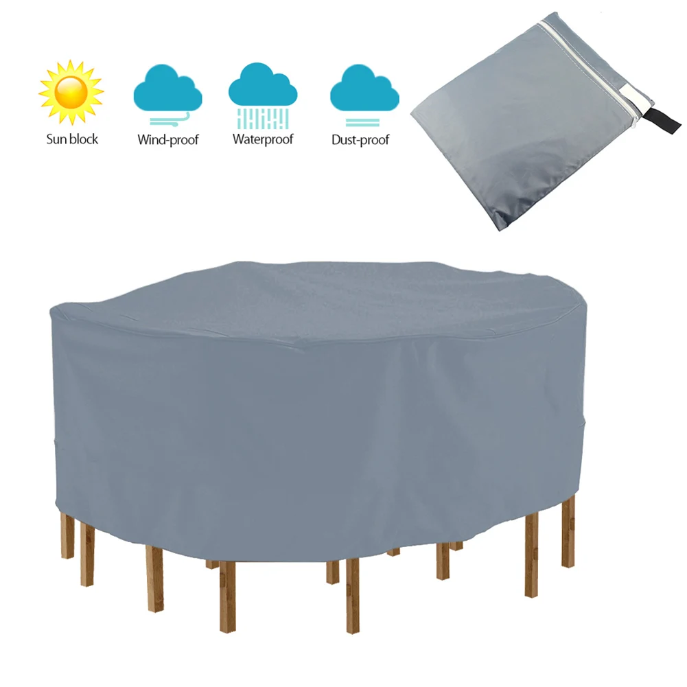 

Круглой мебели с стальном корпусом покрытие стола Водонепроницаемый 210D на свежем воздухе из ткани Оксфорд Пылезащитный чехол в наличии