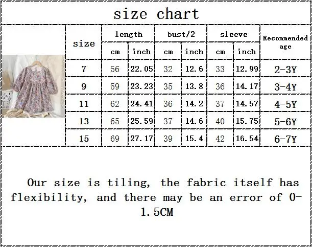 

Cute Girls Summer Full Sleeve Flower Thin Knee-length Dresses Toddler Kids Baby Clothes Casual Outwear 2-7Y