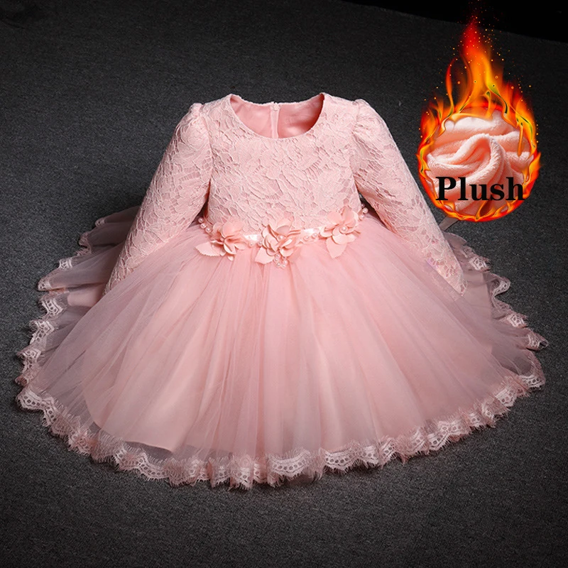 Girl princess dress 1 year baby baptism banquet clothes girls spring and autumn long sleeve lace new party kids | Детская одежда и