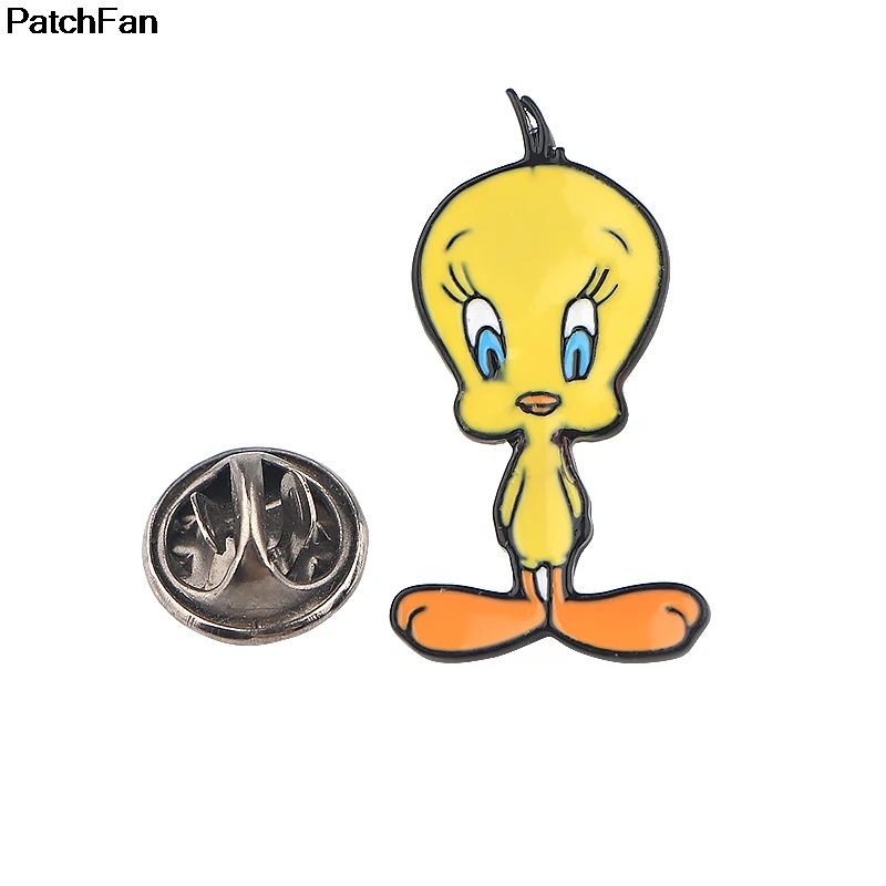 

20pcs/lot A3034 Patchfan Enamel Pins Cartoon Cute Cat And Bird Brooches Lapel Pin Shirt Bag Funny Animal Badge Jewelry Gift