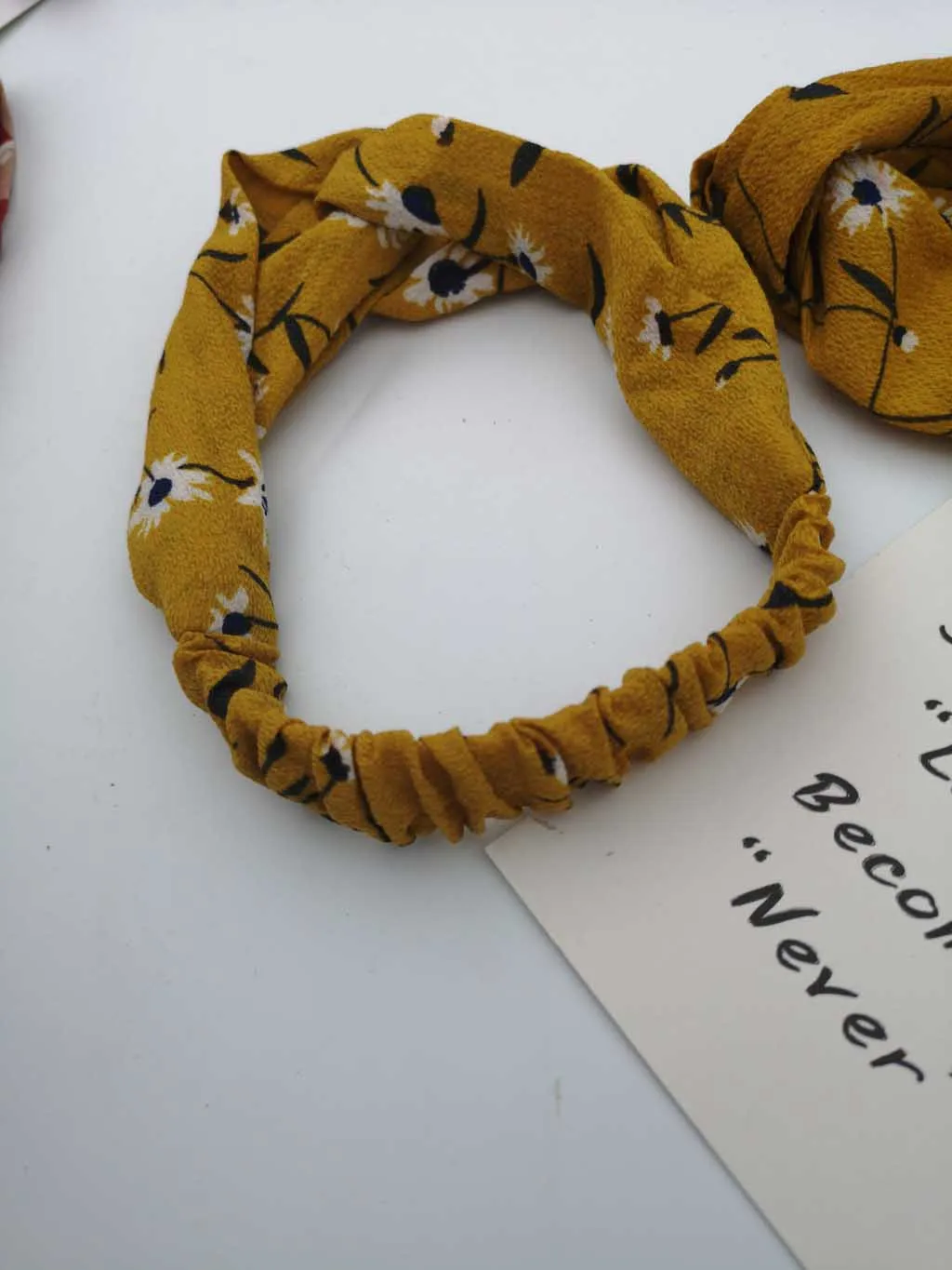 Эластичная Женская повязка на голову с цветочным принтом милые аксессуары для