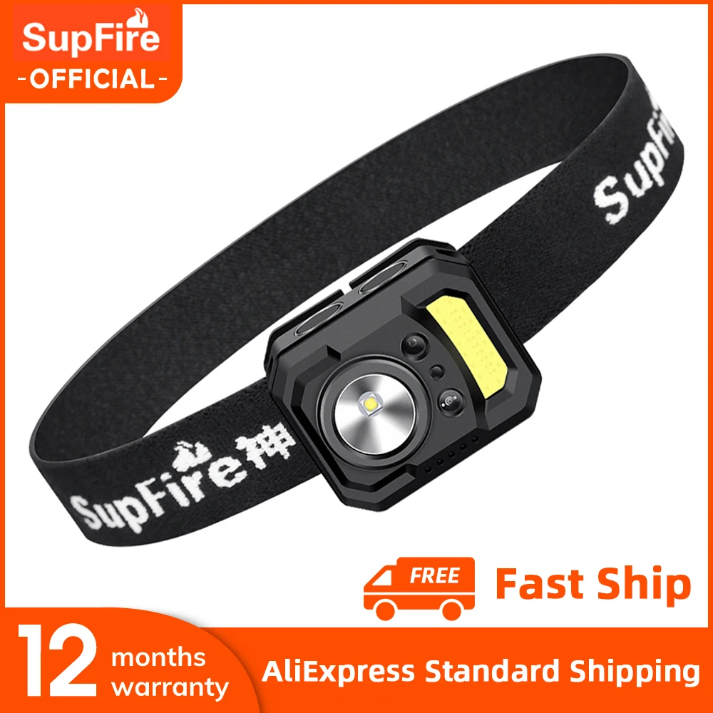 Налобный фонарь Supfire HL19 светодиодный мини с COB матрицей зарядка через USB для