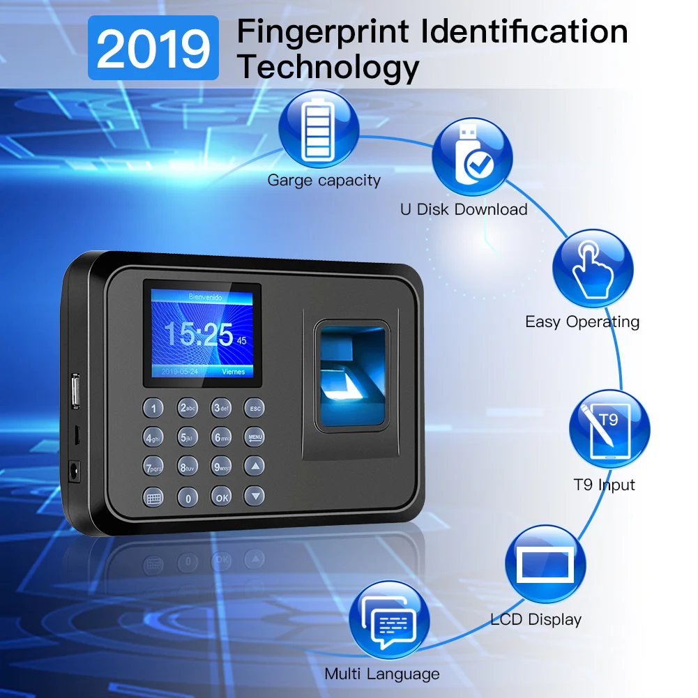 Fingerprint Attendance Machine Intelligent Biometric Fingerprint Time Attendance Machine Time Clock Recorder Device Employee