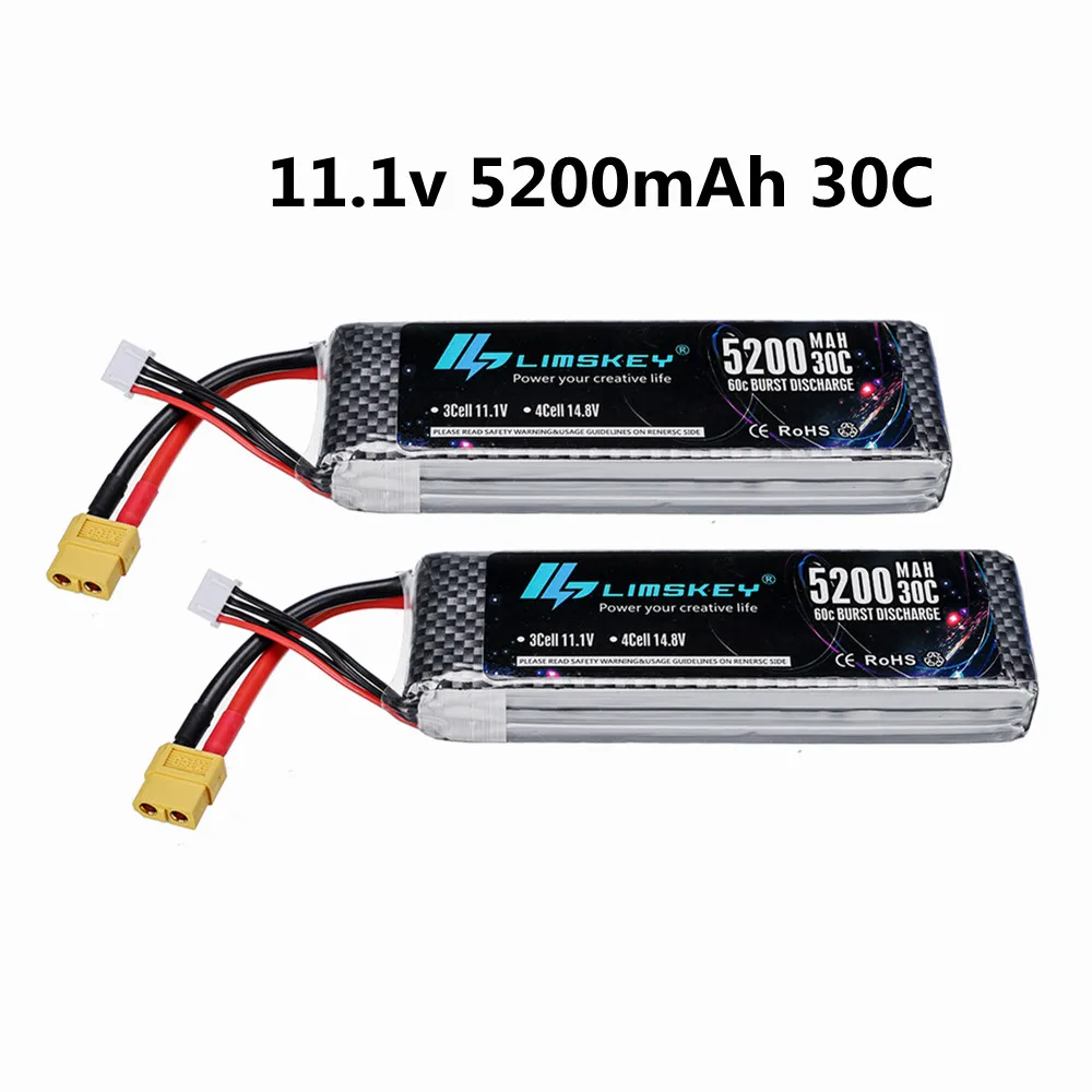 

High Rate 11.1v 5200mAh Lipo Battery For RC Helicopter Parts 3s Lithium battery 11.1v 30C Airplanes battery with JST/T/XT60 Plug