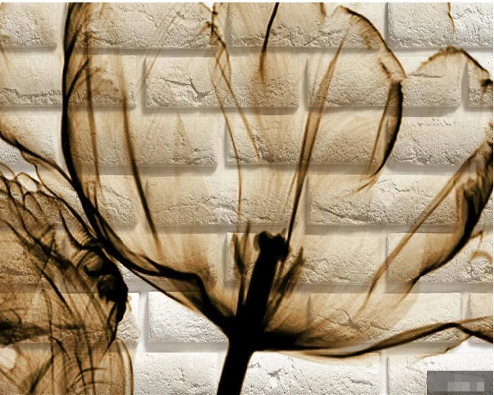 Настенные 3D-обои тюльпан на заказ кирпичная стена для спальни гостиной дивана