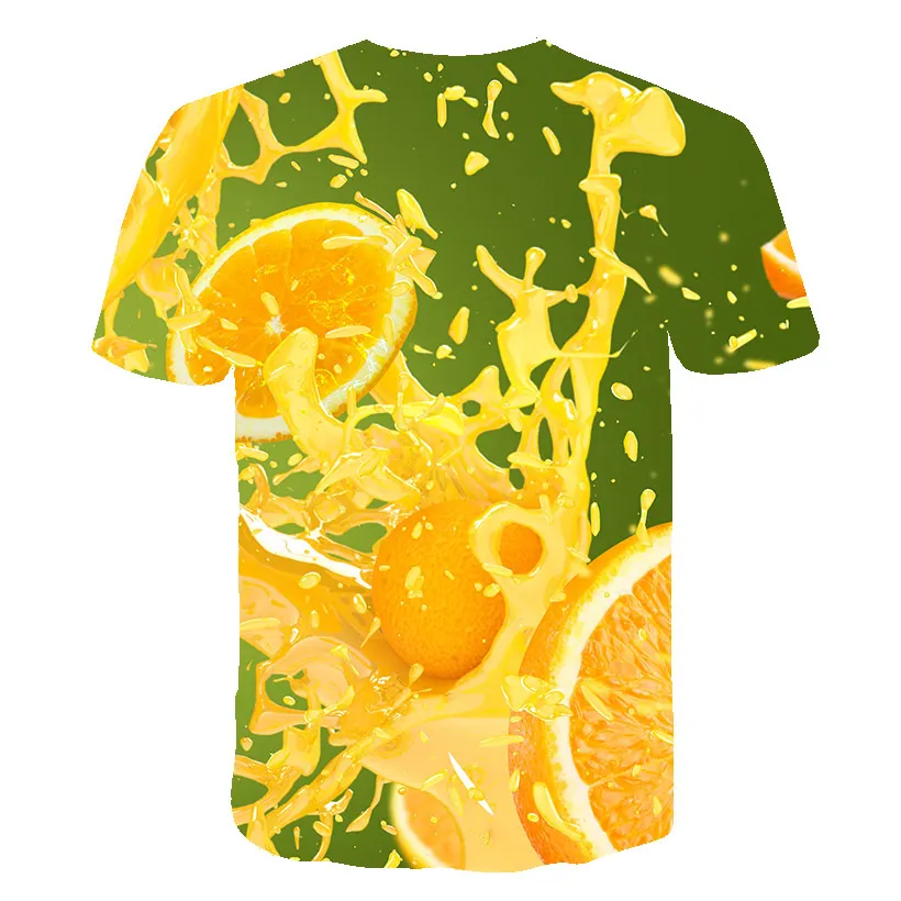 

Children T-shirt Colorful Fruits Printing Casual Short Sleeve Fashion Icy Honey Pomelo Print Clothes 3D Summer Cool Kids T-shirt