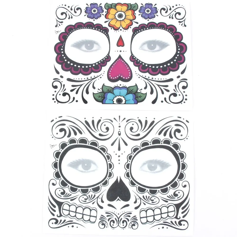 Наклейка для макияжа лица специальная водостойкая татуировка День мертвых